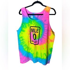Key West Mile 0 Tie Dye Tank Top Size L NWT